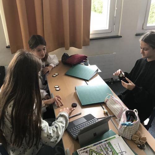 Schüler:innen erarbeiten die Plattentektonik mit Hilfe von Oreo-Keksten und Tablets.