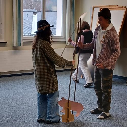 Beim Spielen einer Szene.