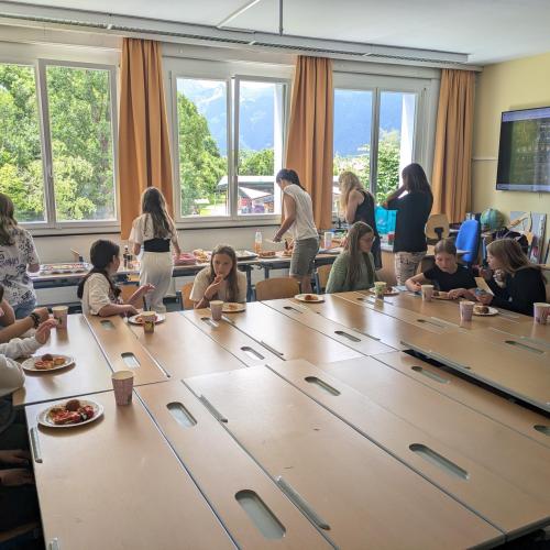 Das hergerichtete Klassenzimmer. 