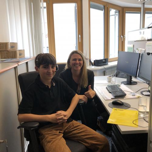 Schüler bei der Raiffeisenbank Reutte.