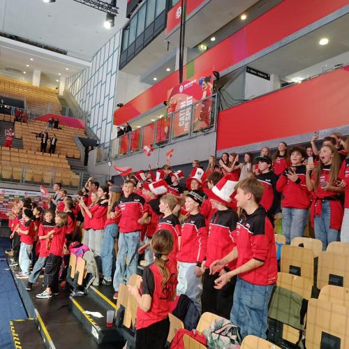 Foto auf die Zuschauertribüne.