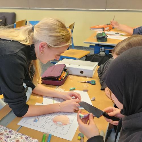 Schüler:innen stellen 3D-Modelle her.