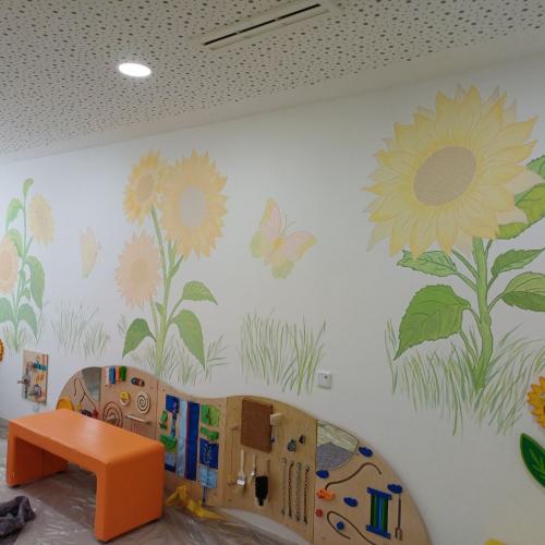 Foto der gemalten Bilder: Sonnenblumen, Blumen,...