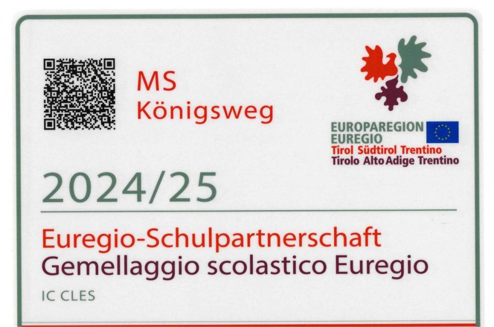 Plakette Euregio Schulpartnerschaft 2024_25