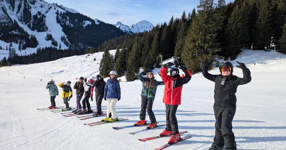 Gruppenfoto auf der Piste.