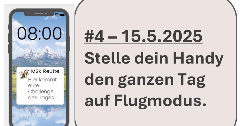 Stelle dein Handy den ganzen Tag auf Flugmodus. 